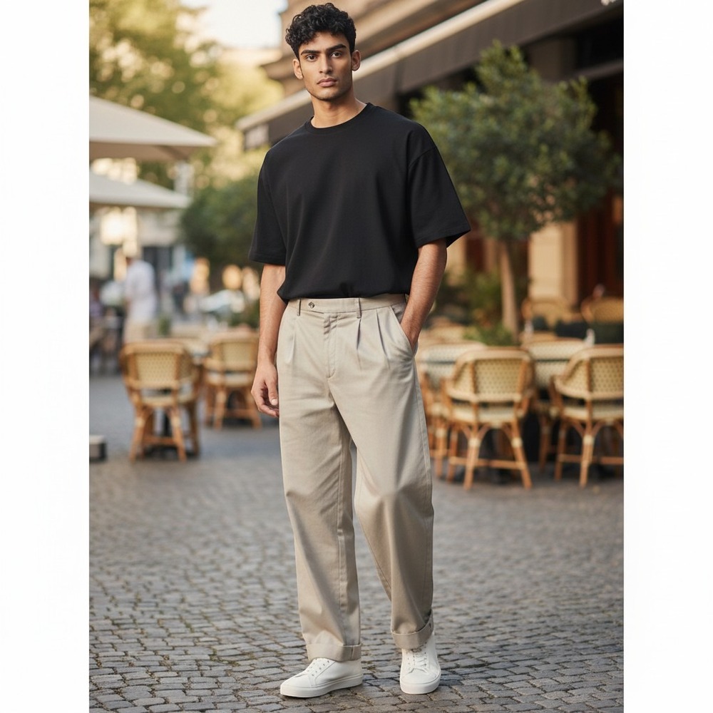 Louis‎ Raphael Dress Pants 40x30 Khaki Excellent Pleated Wool Blend Cuffed Hem